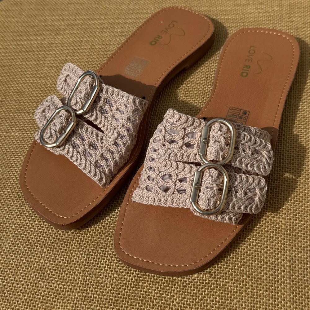 Love Rio Women’s Bailey Crochet Sandals Size 39 (8)